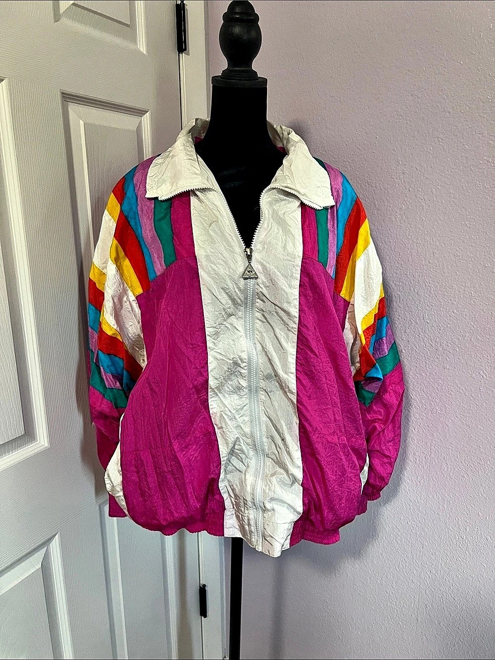 Vintage Casual Isle Color Block Ski Set in Pink & White Size Large